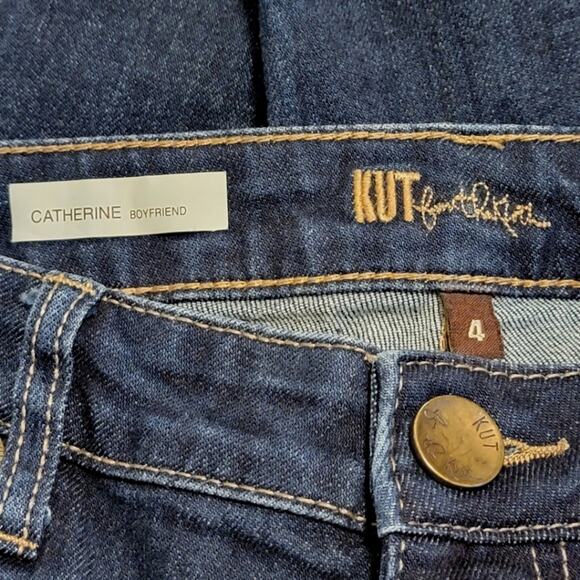 Kut from the Kloth Catherine Boyfriend Mid Rise Crop Straight Denim Jean Size 4 - Picture 4 of 12